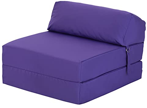 Ready Steady Bed Komfortabler Z-Fold Klappstuhl | Leichtes Futon-Sofa | Weicher, wasserabweisender Bezug | Ergonomisch gestaltete Z Bed Klappmatratze (Lila)