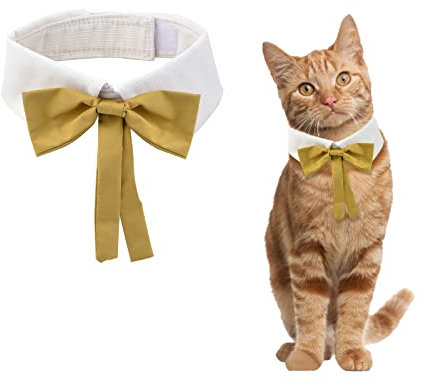 HACRAHO Formelle Katzen-Krawatte, 1 Stück, verstellbar, Katzenhalsband, Smoking, Fliege, Halsband für Hunde, Katzen, Welpen, Partyzubehör