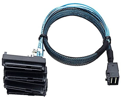 Pvczool Mini SAS SFF-8643 auf 4X29Pin SFF-8482 Festplatten Laufwerk Server Kabel 3.33TF/1M