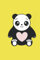 Notizbuch: Panda Bär Kawaii Bärchen mit Herz, Pandabär Notizbuch,120 Seiten liniert, 6x9 zoll (ca A5), liniertes Buch zum reinschreiben , verwendbar ... gelbes Hardcover mit lustigen Bär cute