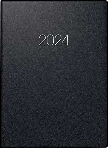 BRUNNEN Wochenkalender Modell 796 2024 2 Seiten = 1 Woche Blattgröße 14,8 x 20,8 cm schwarz