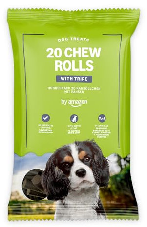 by Amazon - Snack per cane, 20 masticare involtini con trippa, 200 g