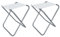 Coppia di Sgabelli Pieghevoli Per Camping Campeggio Mini Sedia Seggiolino Portatile Con Struttura In Metallo Verniciato Per Esterni Pesca Viaggi Giardino Spiaggia Mare 37 x 32 x 30 Cm (White)