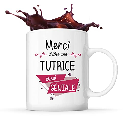 Planetee Mug Merci Tutrice Géniale | Tasse Idée Cadeau Collègue Travail Retraite