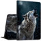 Étui pour tablette Galaxy Tab S7 FE 5G/S8 Plus/S7 Plus 12,5 en cuir PU fin et léger avec fonction veille/réveil automatique intelligent pour Samsung Tab S7 FE 2021/S8+ 2022/S7+ 2020, loups hurlants