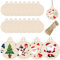 Unvtap 20 Stück Weihnachtskugeln aus Holz zum Bemalen, Runde Weihnachtsanhänger für Weihnachtsbaum Baumschmuck, Neujahr Ornamente