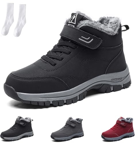 Orthoback Schuhe,Orthoboots Pro - Ergonomische Winterstiefel Schmerzlindernd & Wärmend (Schwarz, Erwachsene, Damen, 41, Numerisch, EU Schuhgrößensystem, M)