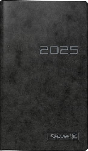 BRUNNEN Taschenkalender Mod. 758 2025 | A6, Karton, schwarz