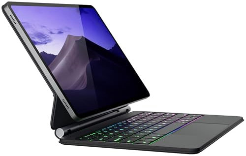 doqo Custodia per tastiera per Samsung Galaxy Tab S10 FE/S9/S9 FE/S8/S7, custodia magnetica da 11 pollici, con trackpad Bluetooth sottile Schu S Pen Titolare tedesco QWERTZ