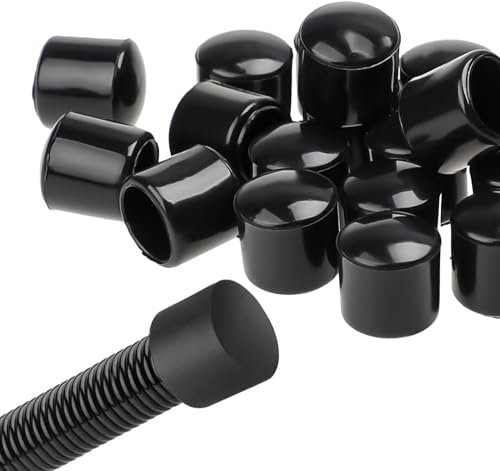 Door Stoppers Bumper Tips, 0.39 Inch Door Stoppers Rubber Tip Replacement, Door Stop Caps for Door Wall Protection, Door Stoppers for Bottom of Door - (Black 20 Pieces)