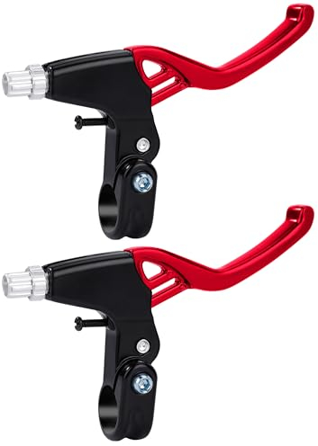 QIMEI-SHOP Fahrrad Bremshebel Mountainbike Bremshebel für 2,2 cm Durchmesser Lenker Alle Aluminiumlegierung Fahrradbremse Handbremse Hebel für Rennräder MTB BMX 1 Para Rot