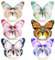 Lot de 6 Anneaux de Support pour Téléphone Portable,Rotation à 360°Anneau de Support avec Motif Papillon Mignon en Métal Peint,Anneau de Support avec Boucle de Bouton