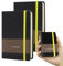 TUNJILOOL A7 Lederjournal - 2er Pack, Dotted/Grid/Blanko, 100GSM, Wasserfest, Gummiband (Schwarz)