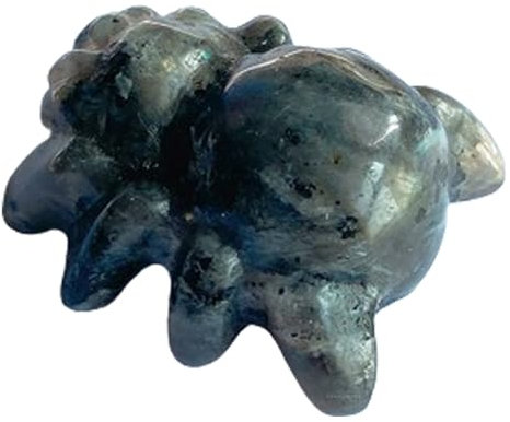 Erliway 1.2 Schwarz Schimmernde Stein Spinne Figuren, Hand Geschnitzte Spinne Tier Skulptur, Heilung Kristall Stein Statuen, Nette Edelstein Schnitzereien für Home Office Schreibtisch Dekor