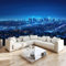 Papier Peint Panoramique 3D Vue de Nuit Bleue de La Ville de New York Papier Peint Intissé Tapisserie Poster Mural Bleu pour Salon Chambre Décoration Murale 250x175cm