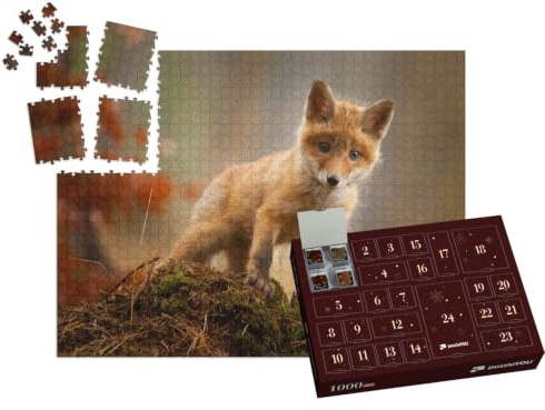 puzzleYOU: Puzzle-Adventskalender | „EIN junger Fuchs“ – aus der Puzzle-Kollektion Tiere, Füchse, Tiere in Wald & Gebirge