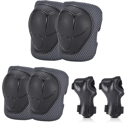 BURSUNLY Knieschoner Kinder, Schoner Inliner Kinder Knieschützer Protektoren Set Knie und Ellenbogenschützer Handgelenkschoner Kinder Schützer für Inliner Fahren Skateboard Skating