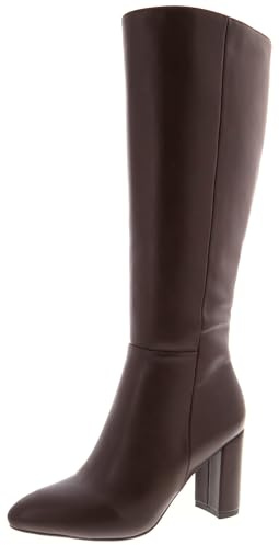 TruFox Klassische Damen-Stiefel, kniehoch, Blockabsatz | Klassische kniehohe Stiefel, 7,6 cm, breiter Absatz, runder Zehenbereich, seitlicher Reißverschluss, gepolstert