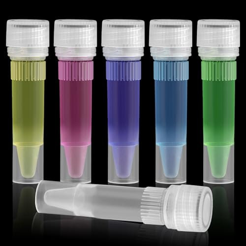 Kayqbonke 50 Stück 1,5 ml Reagenzglas Kunststoff Zentrifugenröhrchen, Probenröhrchen mit Schraubverschluss, Offen Globuli Röhrchen Leer für Labor Chemie Experimente (Konische + Flachboden)