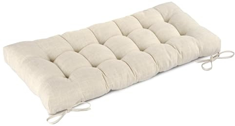 FlyGulls Bench Cushion for Indoor Furniture 48 x 19 inch Rectangle Bench Seat Cushion for Bay Window Entryway Bench Thick Textured Chair Cushion with Non-Slip Backing 1 Pack, Beige