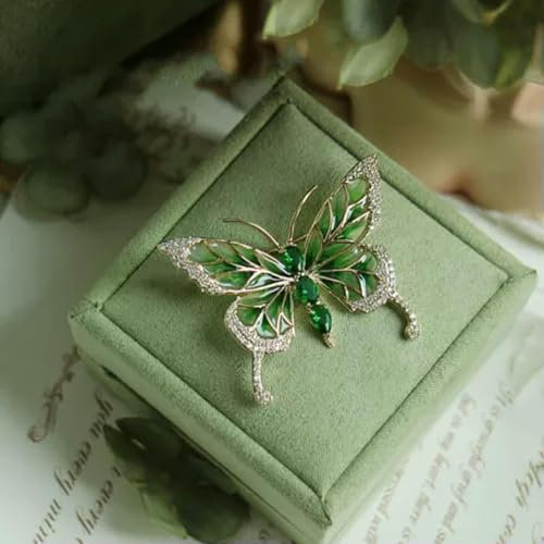 Damen-Brosche mit Schmetterlings-Motiv, 925er Silber, Strass-Kristall, Schmuck, Geschenk