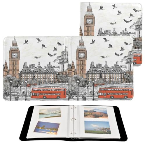 JUMBEAR Großes Fotoalbum, selbstklebend, mit 20 Seiten, Scrapbook, Album, DIY, für Hochzeit, Familie, Baby, Urlaub, London Street Big Ben