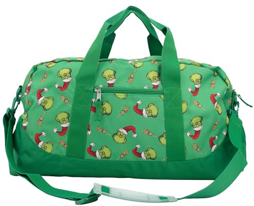 Reisetasche mit Figuren, 40 cm Tasche für Übernachtungen und Wochenendtrips für Mädchen, auch als Tanztasche geeignet., Grün, 16x10x6.5 inches