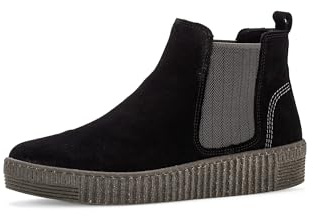 Gabor Damen Chelsea Boots, Frauen Stiefeletten,Best Fitting,flach,Stiefel,Bootee,Booties,halbstiefel,Kurzstiefel,schwarz (EL.Wave),46 EU / 11 UK