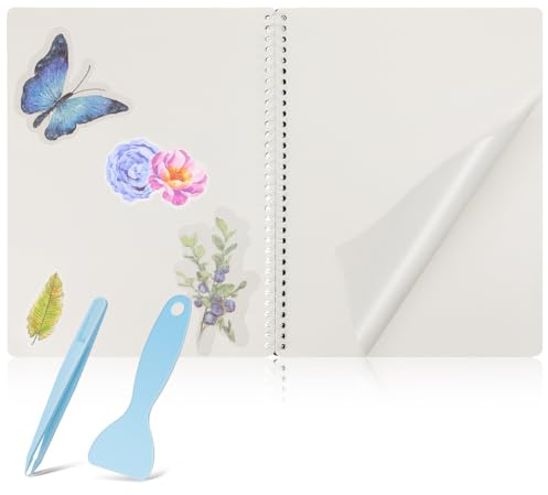 Gatuida Wiederverwendbares Stickerbuch-Sammelalbum-Set Aufbewahrungsbuch Für Sticker Mit 40 Seiten Sticker-Organizer-Notizbuch Mit 2 Werkzeugen Für Kinder Und Erwachsene Zur -Kollektion