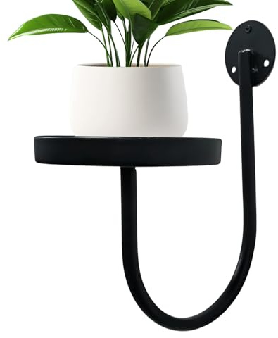 Genérico Soporte De Plantas De Pared - Metal Negro Soporte Flotante para Flores y Decoración para el Hogar,Macetas para Plantas y Estantes de Pared,Destinado A Jardín, Patio, Balcón, Hogar Y Oficina