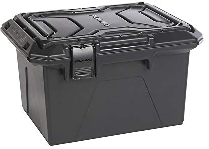 Plano Ammo Crate, Black, Lockable Plastic Ammunition Storage Box, Water-Resistant Protection with Interlocking Foam and Removable Dividers