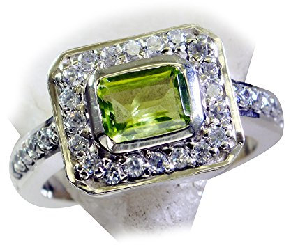 55Carat Natürlicher Peridot-Ring für Damen, August-Geburtsstein, astrologisch, handgefertigt, Größe 4, 5, 6, 7, 8, 9, 10, 11, 12, Edelstein, Silber, Sterlingsilber, Peridot
