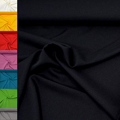 MAGAM-Stoffe 1m Mara Universal-Stoff uni Blickdicht Knitterarm Kostüm Tischdecken Dekostoff (24. Schwarz)