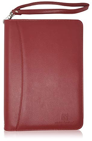 Lautus Designs Business-Mappe mit Reißverschluss – Premium PU Leder Organizer, Kleiner Notizblock & 8-Zoll Tablet-Hülle – Mappe für Arbeit, Meetings & Reisen – Matt Schwarz