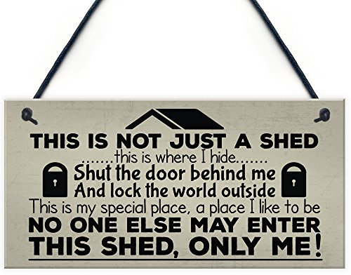 RED OCEAN Shut The Door Novelty Hanging Shed Plaque SummerHouse Garden Sign Man Cave Friendship Men Gift