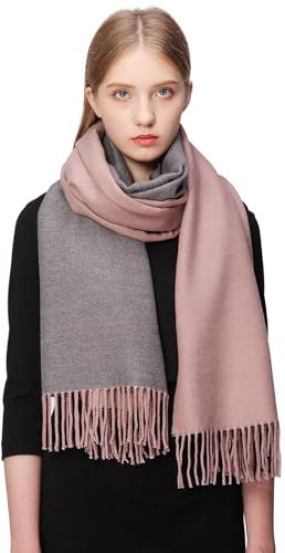 RIIQIICHY Echarpe Rose Femme Hiver Chaud Chale Grosse Echarpes Femme Grande Pashmina Cadeau Femme Anniversaire Noel