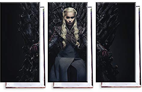 Unified Distribution GoT - Eiserner Tron Daenerys Targaryen - Dreiteiler (120x80 cm) - Bilder & Kunstdrucke fertig auf Leinwand aufgespannt und in erstklassiger Druckqualität