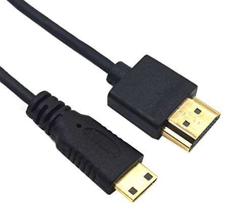 Duttek Mini HDMI auf HDMI Kabel, HDMI auf Mini HDMI Kabel, Ultra dünn, HDMI Stecker auf Mini HDMI Stecker unterstützt 4K Ultra HD, 1080p, 3D, für Projektor,Camcorder (HDMI 2.0)60 cm.