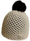 Capo winterwarme Strickmütze mit Bommel aus Wolle (Weiss)