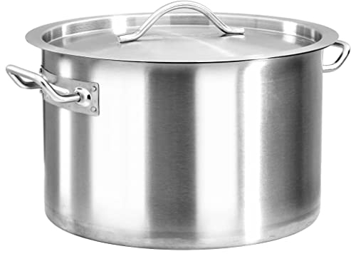 vidaXL Suppentopf mit 2 Griffen Kochtopf Universaltopf Induktion Topf Spaghettitopf Induktionstopf Gastro 24L 36x24cm Edelstahl Silbern