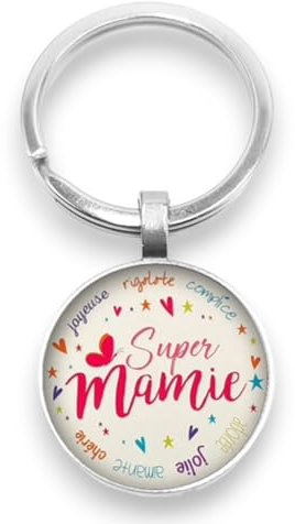 WAY2BB - Porte-clés cadeau Mamie - Super Mamie - Porte-clefs mamie - Fête des Grands-mères - Annonce grossesse - Anniversaire mamie