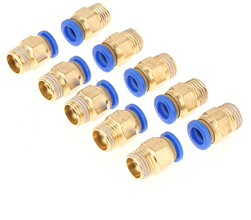 Connecteur pneumatique Raccords rapides pneumatiques 10pcs 8mm Raccords rapides Mâle Push in Joint Pneumatique Connecteur rapide Raccords pneumatiques Adaptateur filetage 1/4BSP pour l'industrie autom