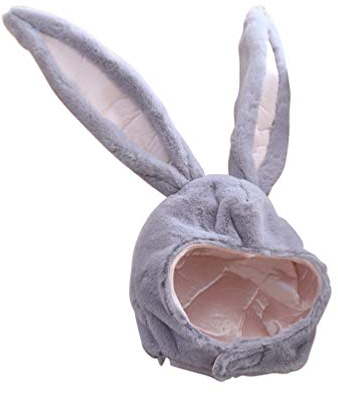 SOIMISS Kaninchen Ohren Hut Neuheit Lustige Plüsch Hase Ohren Kappe Kopfbedeckung Neujahr Geburtstag Ostern Karneval Fasching Kaninchen Cosplay Kostüm Foto Booth Requisiten Grau