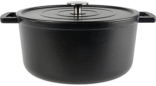 MegaStore Express Olla de acero fundido de 6,5 l, color negro