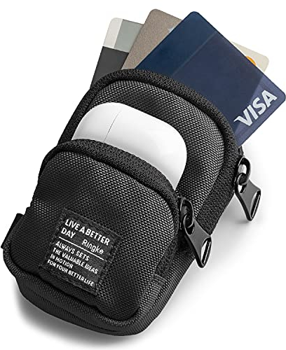 Ringke Mini Pouch Two Pocket Kompatibel mit AirPods Hülle (1st, 2nd, 3rd Gen), AirPods Pro Hülle - Black