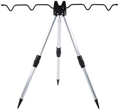 Support de Trépied de Canne à Pêche, Rétrécissement en Alliage D'aluminium Support de Support de Poteau de Mer Pliant Accessoire D'équipement de Support de Poteau de Mer