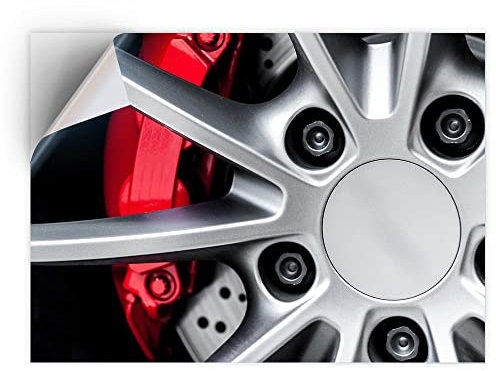 DV DESIGN 1 x Vinyl Sticker A5 - Rectangle Shape 15,8x21cm - Red Brake Caliper Alloy Wheel Car Art Print Decal Laptop Tablet Luggage Car Bike Wall Fridge Door Sticker #15850