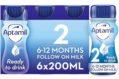 Aptamil 2 Follow On Baby Milk Ready to Use Liquid Formula, 6-12 Months, 6x200 ml