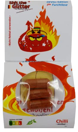 Shit the Glitter Devils Hell / ESSBAR / cooler Scherzartikel als lustiger Partygag / Überraschungs Geburtstagsgeschenk / perfekt als WeihnachtswichtelBist du Furchtlos genug?