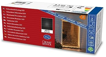 Konstsmide LED Lichternetz Triangel, 171 bernsteinfarbene Dioden, 30V, Außen (IP44), 3,6W, schwarzes Kabel - 4039-800